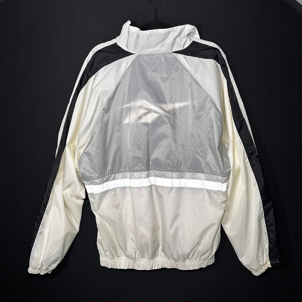90s Reebok Anorak Jacket Men‎ Medium Black White Colorblock Commuter Streetwear